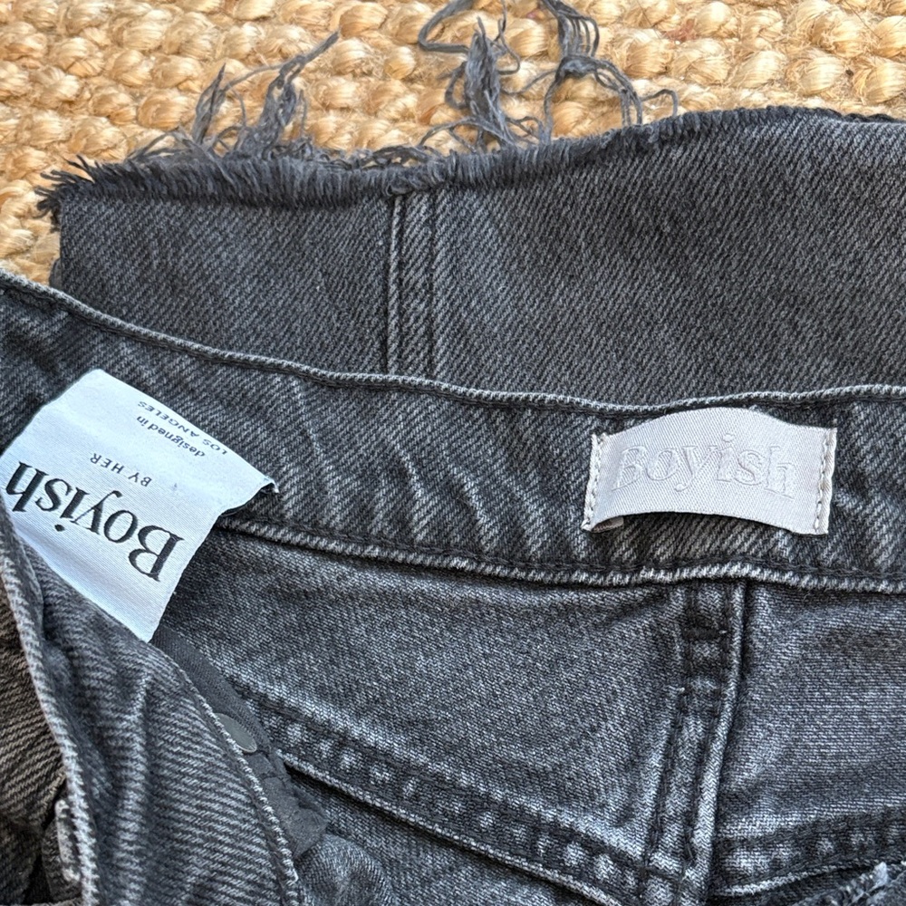Boyish Charcoal Frayed Edge Jeans - Picture 2 of 4